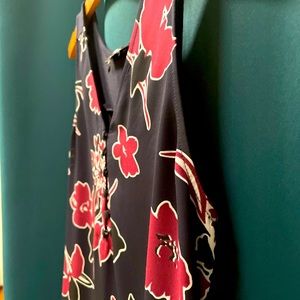 XS Express Navy & Burgundy Silky Top